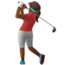 🏌🏾‍♀️ woman golfing: medium-dark skin tone display on Apple